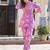 Lavendar Floral Printed Mandarin Collar Straight Pure Cotton Kurta With Trousers