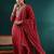 Maroon V-Neck Regular Gotta Patti Silk Crepe Kurta With Trouser With Dupatta