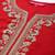 Red Paisley Embroidered Regular Straight Kurta With Trouser With Dupatta