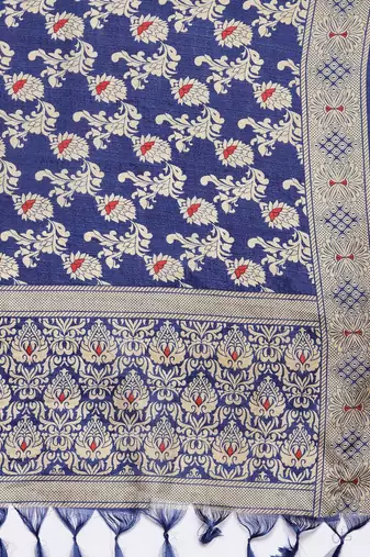 Red Paisley Embroidered Regular Straight Kurta With Trouser With Dupatta