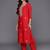 Red Paisley Embroidered Regular Straight Kurta With Trouser With Dupatta