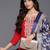 Red Paisley Embroidered Regular Straight Kurta With Trouser With Dupatta