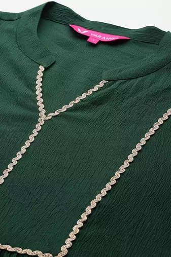 Pleated Anarkali Gotta Patti Kurta With Trousers & Dupatta