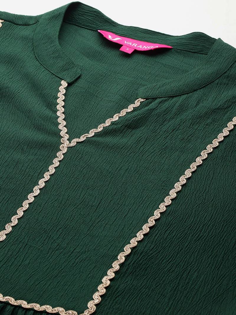 Pleated Anarkali Gotta Patti Kurta With Trousers & Dupatta