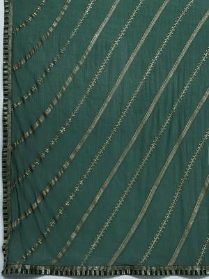 Pleated Anarkali Gotta Patti Kurta With Trousers & Dupatta 4