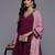 Floral Yoke Design Zari Pleated Kurta With Trousers & Dupatta