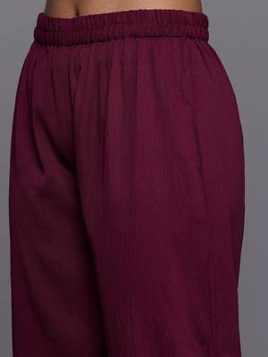 Floral Yoke Design Zari Pleated Kurta With Trousers & Dupatta 5