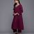 Floral Yoke Design Zari Pleated Kurta With Trousers & Dupatta