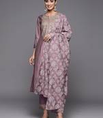 Ethnic Motifs Yoke Design Regular Sequinned Kurta with Trousers & With Dupatta