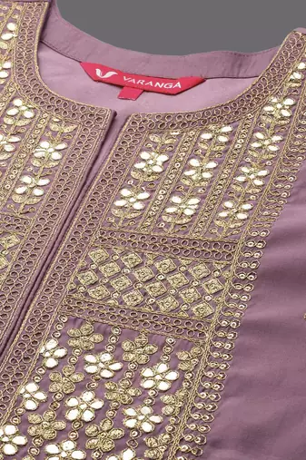 Ethnic Motifs Yoke Design Regular Sequinned Kurta with Trousers & With Dupatta