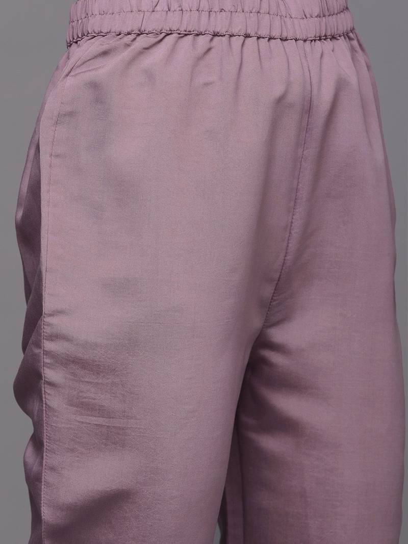 Ethnic Motifs Yoke Design Regular Sequinned Kurta with Trousers & With Dupatta