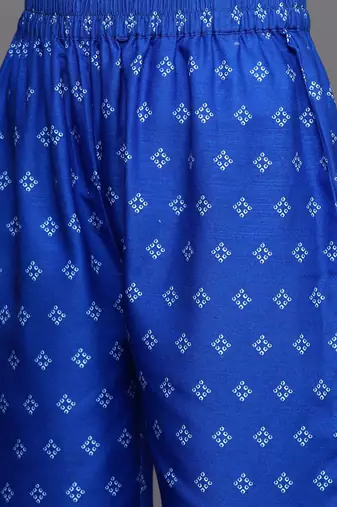Bandhani Printed Gotta Patti Straight Kurta with Trousers & Dupatta