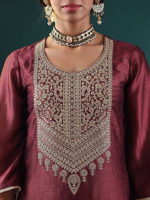 Women Ethnic Motifs Embroidered Regular Thread Work Kurta with Palazzos & With Dupatta 2