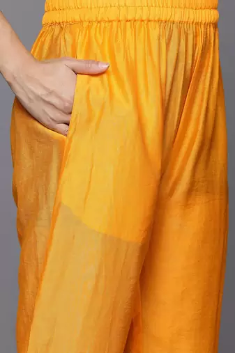 Printed Thread Work Sequinned Kurta With Trousers & Dupatta