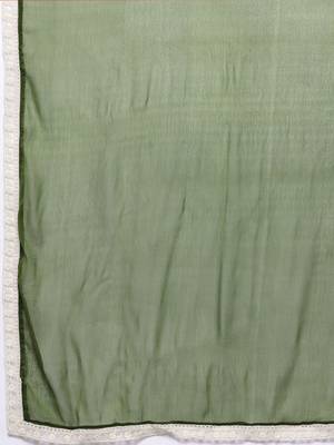 Women Floral Printed Regular Thread Work Pure Silk Kurta With Trousers & Dupatta 5