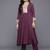 Yoke Design Pleated Sequinned Crepe Kurta with Trousers