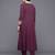 Yoke Design Pleated Sequinned Crepe Kurta with Trousers