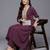 Yoke Design Pleated Sequinned Crepe Kurta with Trousers