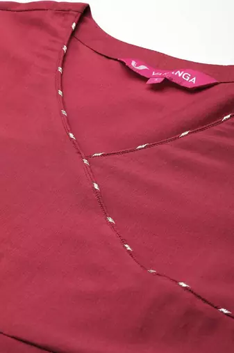 Women Angrakha Kurta with Trousers & With Dupatta
