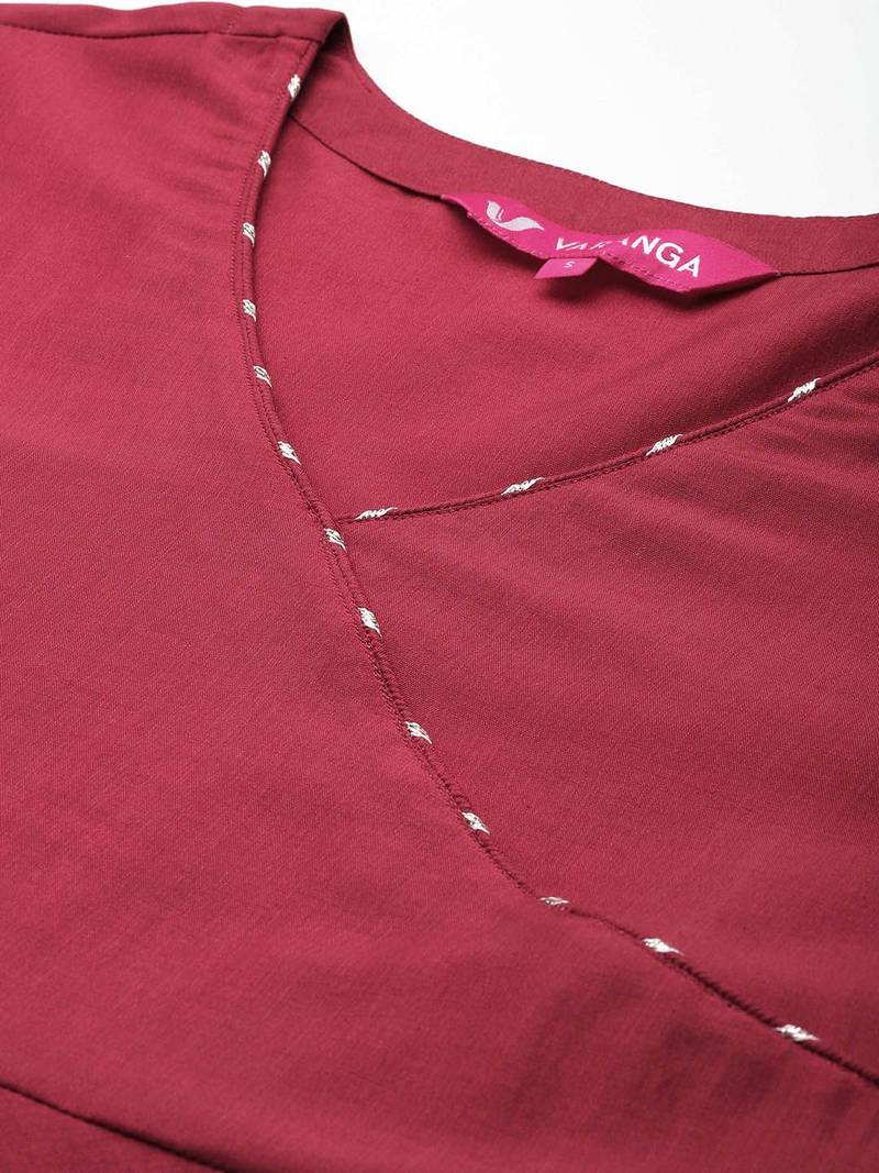 Women Angrakha Kurta with Trousers & With Dupatta