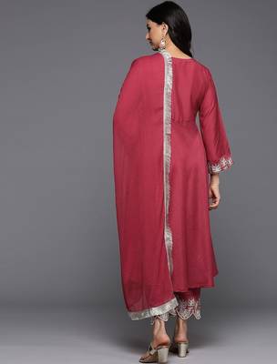 Women Angrakha Kurta with Trousers & With Dupatta 6