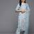 Floral Embroidered Thread Work Kurta With Trousers & Dupatta