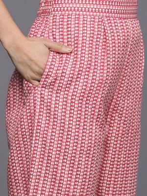 Women Ethnic Motifs Printed Regular Thread Work Kurta with Trousers & With Dupatta 4