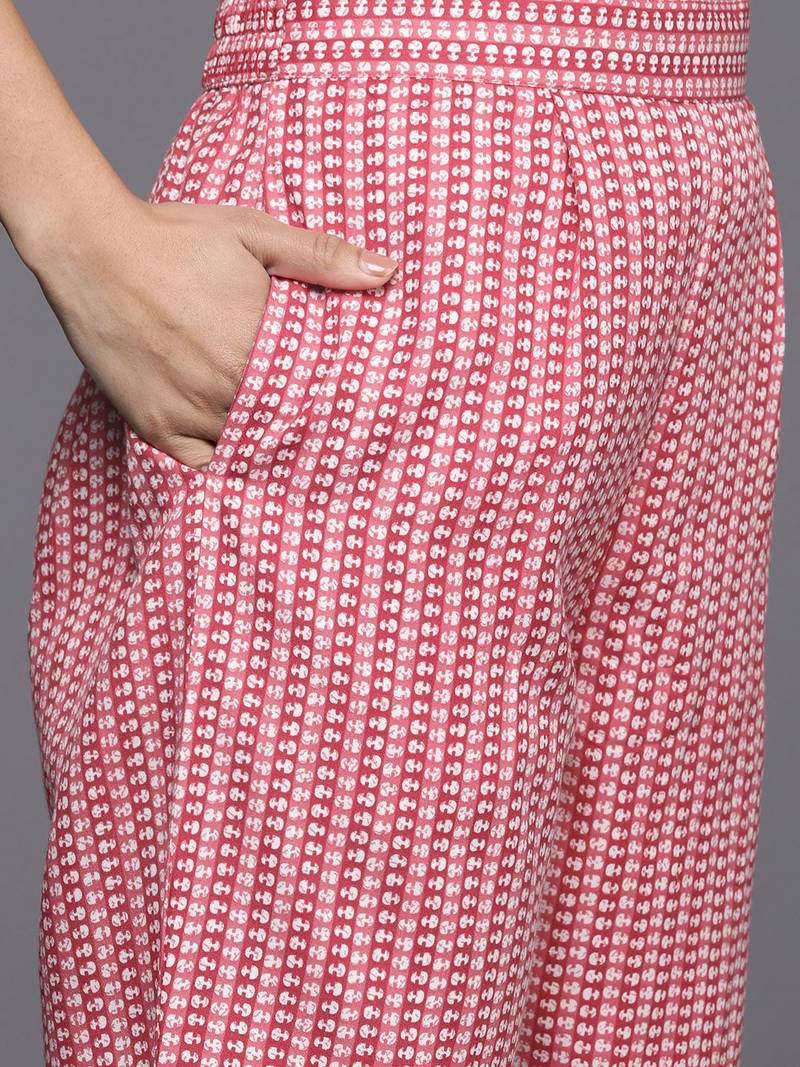 Women Ethnic Motifs Printed Regular Thread Work Kurta with Trousers & With Dupatta