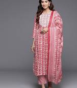 Women Ethnic Motifs Printed Regular Thread Work Kurta with Trousers & With Dupatta