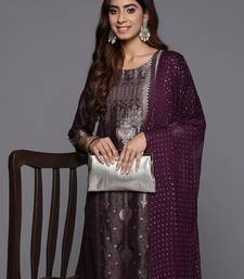Women Woven Design Regular Kurta with Trousers & With Dupatta