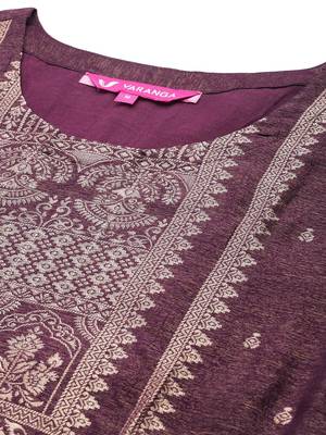 Women Woven Design Regular Kurta with Trousers & With Dupatta 3