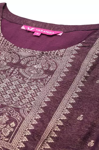 Women Woven Design Regular Kurta with Trousers & With Dupatta