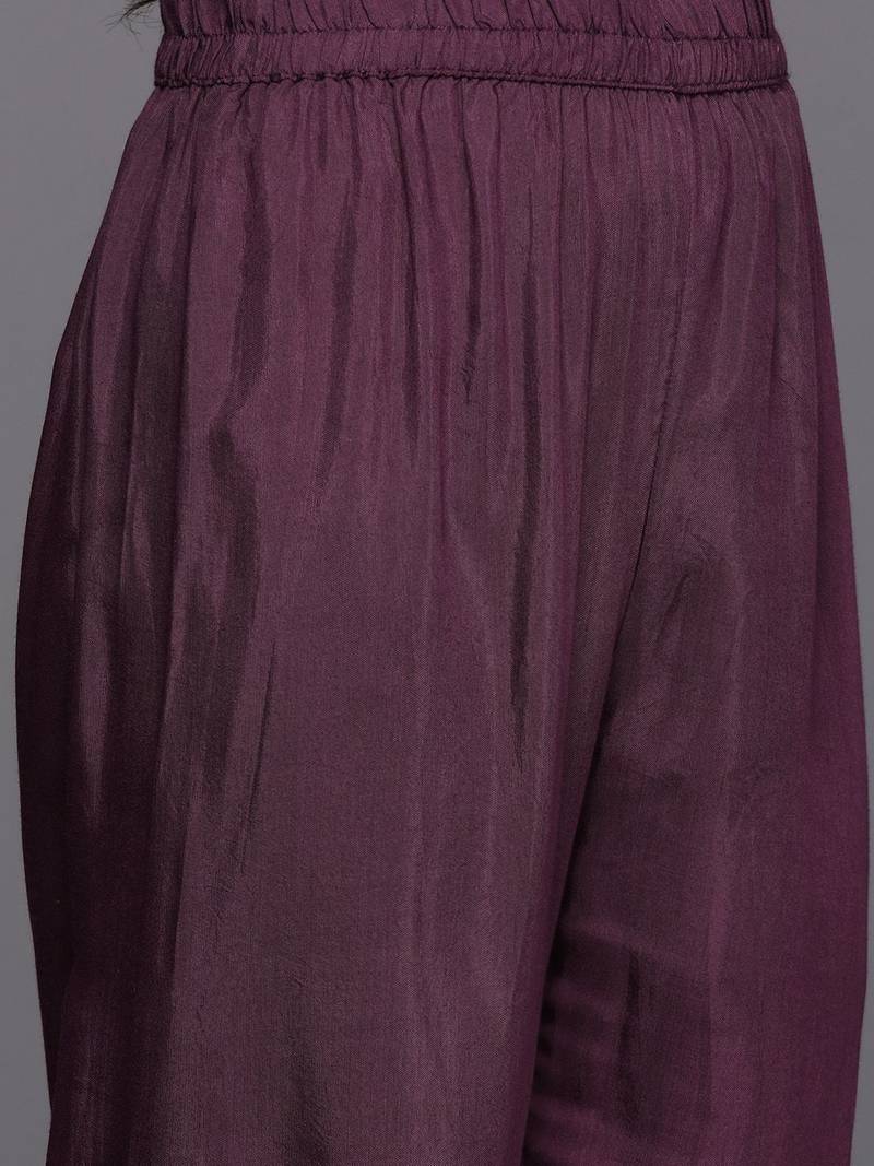 Women Woven Design Regular Kurta with Trousers & With Dupatta