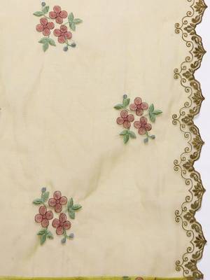 Floral Printed Regular Thread Work Pure Silk Kurta with Trousers & Dupatta 5