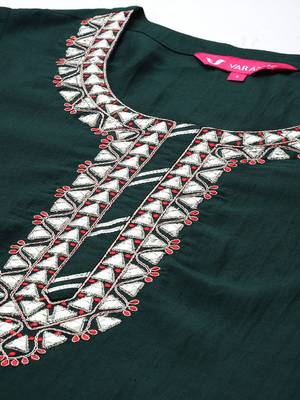 Embroidered Regular Gotta Patti Kurta with Trousers & Dupatta 2