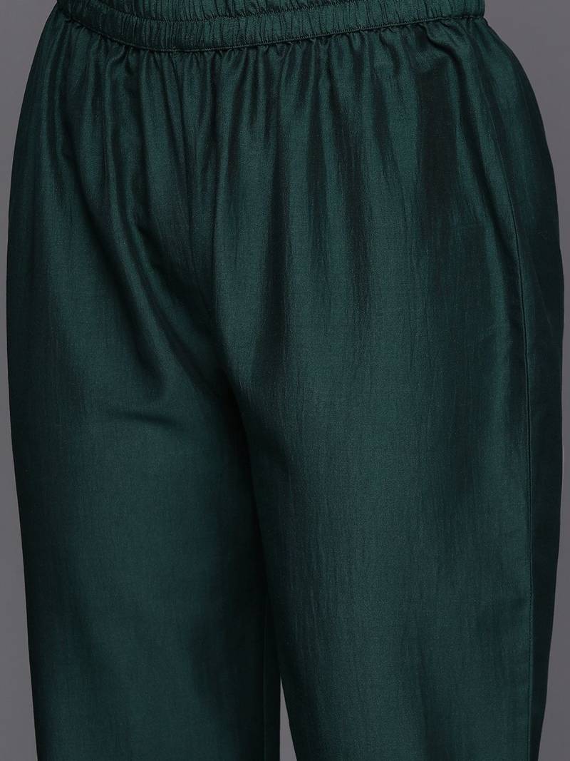 Embroidered Regular Gotta Patti Kurta with Trousers & Dupatta