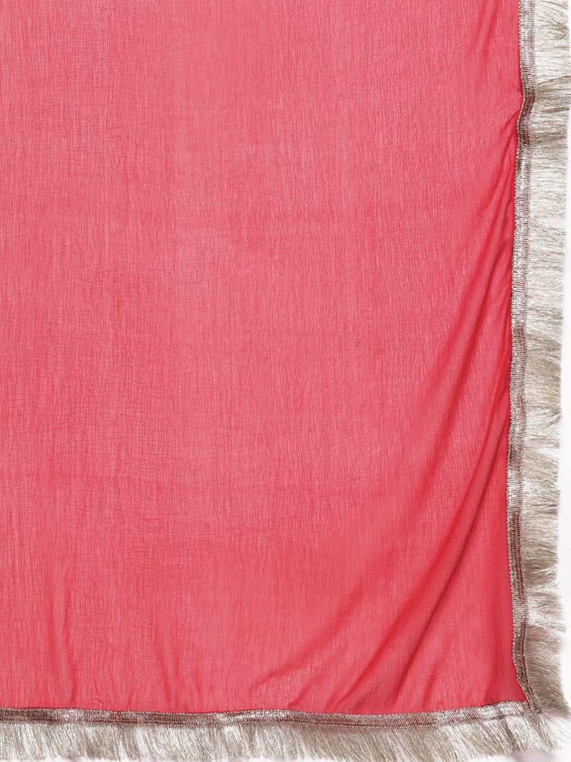 Embroidered Regular Gotta Patti Kurta with Trousers & Dupatta