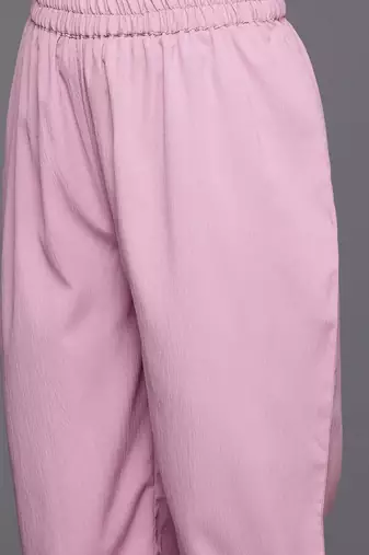 Women Regular Silk Crepe Kurta with Trousers & With Dupatta