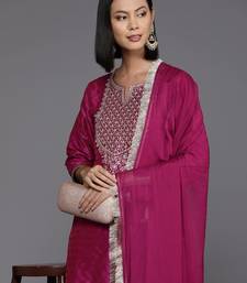 Women Floral Yoke Design Regular Sequinned Kurta with Trousers & Dupatta