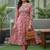 Women Printed Regular Thread Work Kurta with Trousers & With Dupatta