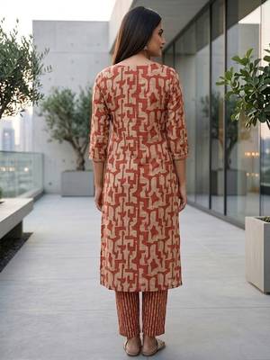 Women Printed Regular Kurta with Trousers & With Dupatta 4