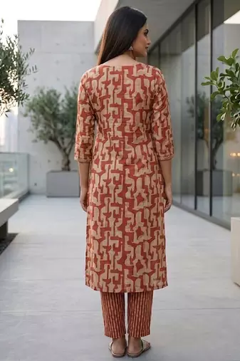 Women Printed Regular Kurta with Trousers & With Dupatta