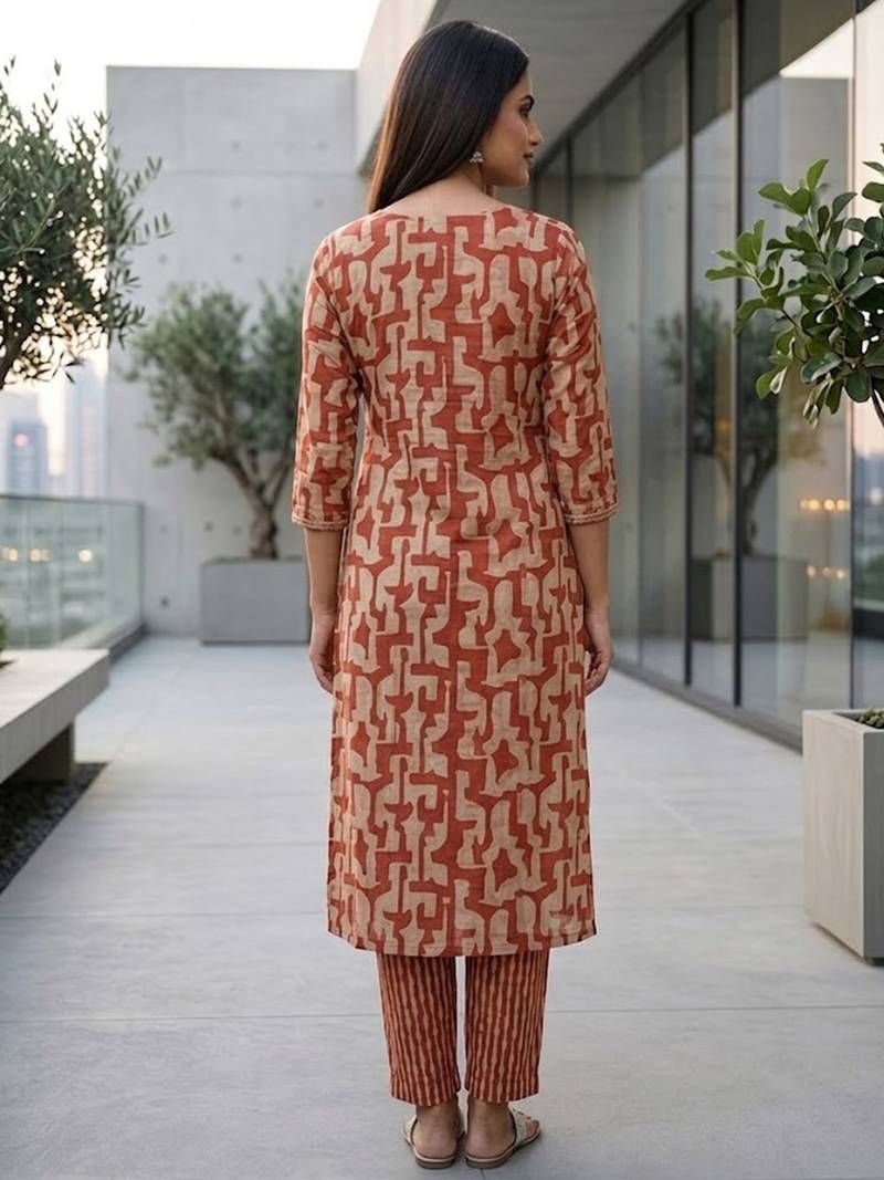 Women Printed Regular Kurta with Trousers & With Dupatta
