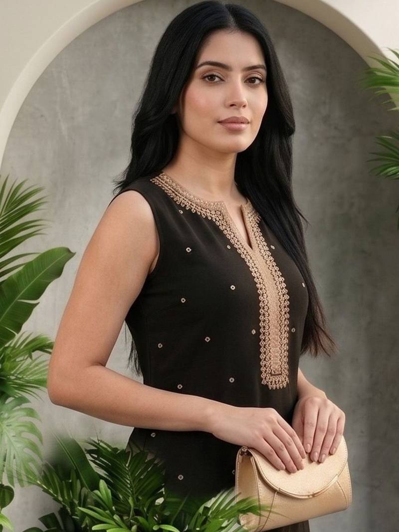 Women Ethnic Motifs Embroidered Regular Sequinned Kurta with Trousers