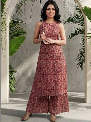 Women Ethnic Motifs Printed Regular Pure Cotton Kurta with Palazzos 2