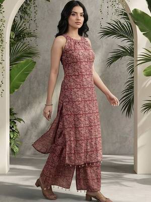 Women Ethnic Motifs Printed Regular Pure Cotton Kurta with Palazzos 3