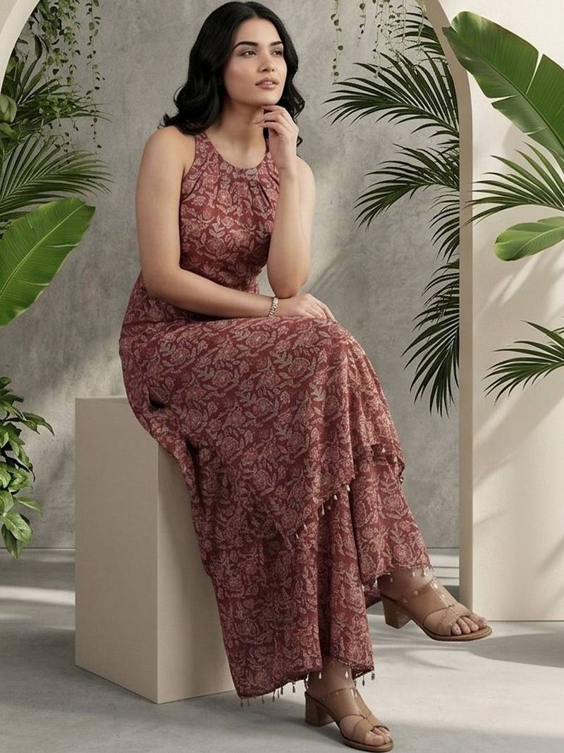 Women Ethnic Motifs Printed Regular Pure Cotton Kurta with Palazzos