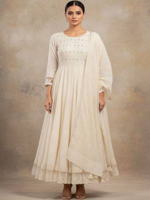 Women Ethnic Motifs Embroidered Panelled Sequinned Pure Cotton Kurta with Trousers & With Dupatta 5