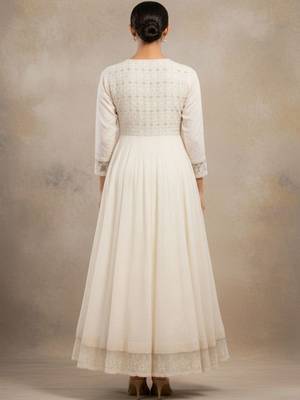 Women Ethnic Motifs Embroidered Panelled Sequinned Pure Cotton Kurta with Trousers & With Dupatta 7