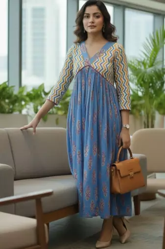 Women Ethnic Motifs Printed Empire Kurta with Trousers